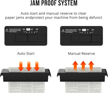 Small Paper Shredder for Home, 6 Sheet Strip Cut Paper Shredder Without Basket - Image 7