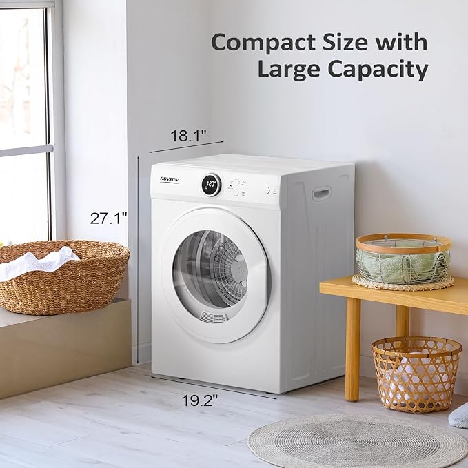 ROVSUN 1.8 Cu.Ft Portable Clothes Dryer, 1020W High End Front Load Electric - Image 7