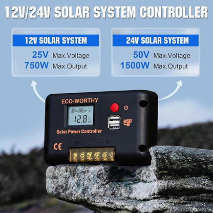 ECO-WORTHY 30A Solar Charger Controller Bluetooth, Solar Panel Battery - Image 9