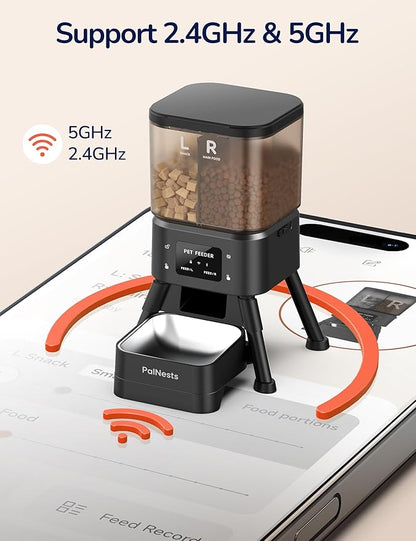 Dual Chamber Automatic Cat Feeder, Smart WiFi Pet Food Dispenser - Image 2
