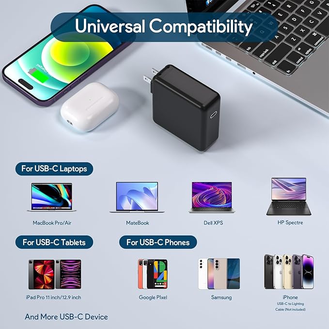 Mac Book Pro Charger, 61W/67W USB C Charger Power Adapter - Image 2
