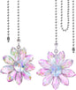 LEFERS Ceiling Fan Pull Chain, 2 Pieces 1.8" Crystal Glass Flower Pendants by L%C3%88FERS