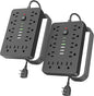 JouleLoom 2PCS 6 FT Flat Plug Surge Protector Power Strip, 11 Multiple AC by JouleLoom