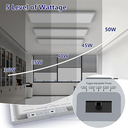 AIKVSXER 1x4 Led Flat Panel Light Surface Mount-4 Pack, 50W 5500Lm Dual - Image 3