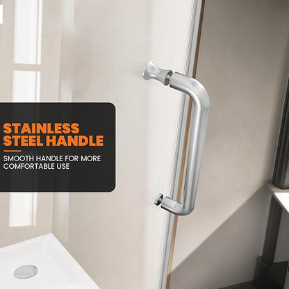 Bathroom Frameless Shower Door 24" W*72" H, 5/16" Clear Tempered Glass Hinged - Image 5
