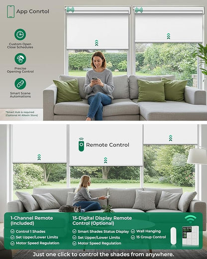 Allesin No Drill Motorized Roller Blinds - Image 7