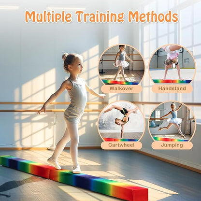 Giantex 7FT/8FT/9FT Balance Beam, Folding Gymnastics Beam w/Carry Handles - Image 2
