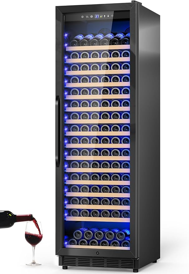 24" Wine Cooler Refrigerator Black, 24 Inch Wide Large Capacity by Velivi-SpecialistinFridge