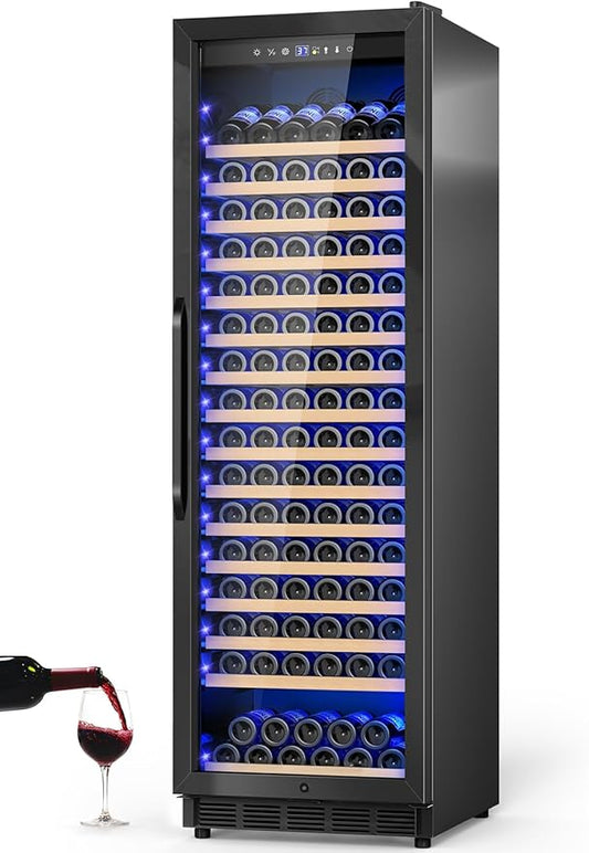 24" Wine Cooler Refrigerator Black, 24 Inch Wide Large Capacity by Velivi-SpecialistinFridge