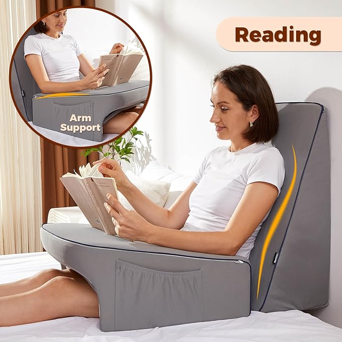 Reading Pillow for Bed, Gaming Pillow for Lap, Petite Adults, Teens Arm Rest - Image 3