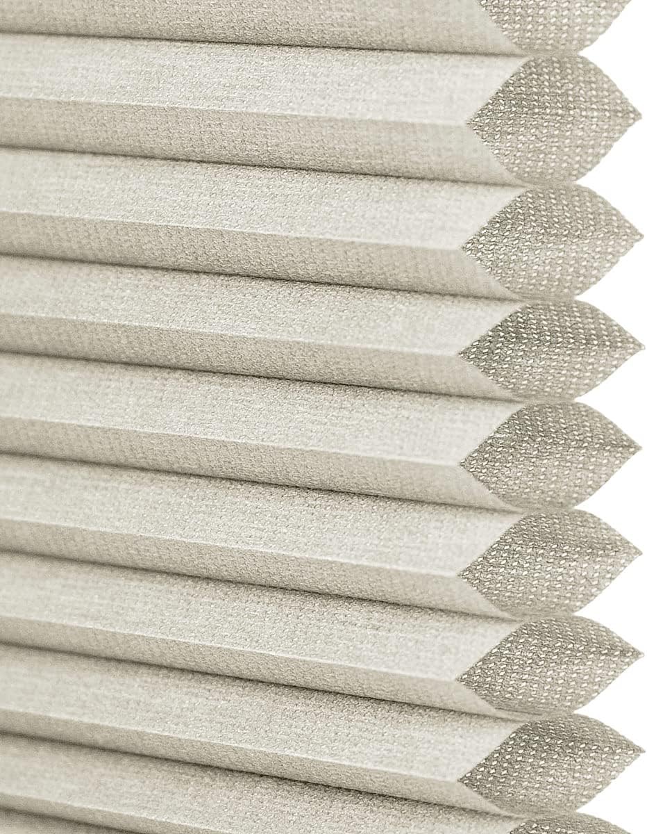 Cordless Top Down Bottom Up Cellular Honeycomb Shades, 66W x 36H, Greige, Sizes 62-72 Wide