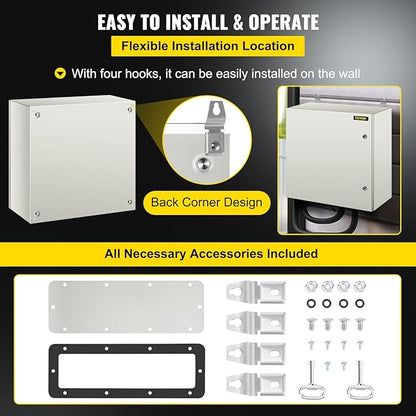 VEVOR NEMA Steel Enclosure, IP66 Waterproof & Dustproof, Outdoor/Indoor - Image 6