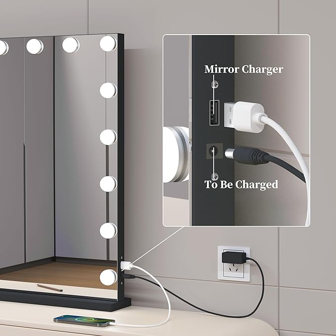 Vanity Mirror with Lights, Makeup Mirror with 17 Dimmable LED Bulbs, 3 Color - Image 8