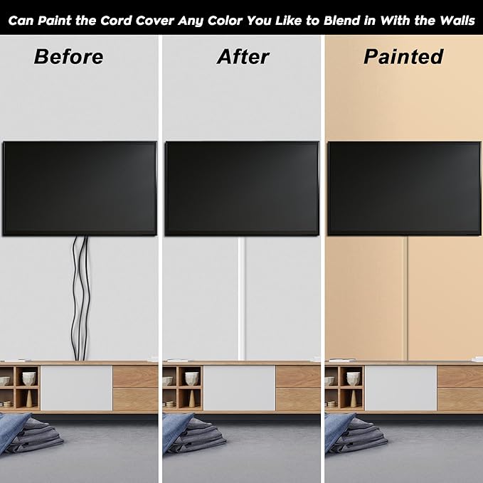 YCLYC 110in Cord Covers for Wires on Wall Kit, Large Cord Hider Wall Kit - Image 6