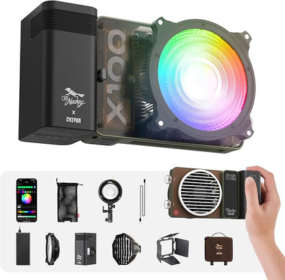 ZHIYUN MOLUS X100 RGB PRO 100W Video Light V2 Upgraded Version Professional by ZHIYUN