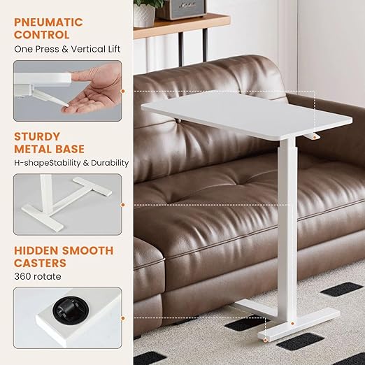 Mobile Bed Laptop Desk with Lockable Wheels and Height Adjustment Function - Image 4