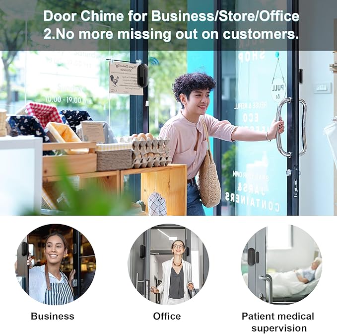 SanJie Door Sensor Chime for Door Opens, Door Entry Chime for - Image 4