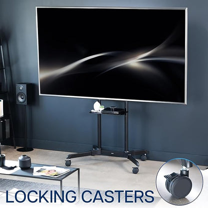 VIVO Mobile TV Cart for 55 to 100 inch Screens up to 165 lbs, LCD LED OLED 4K - Image 7