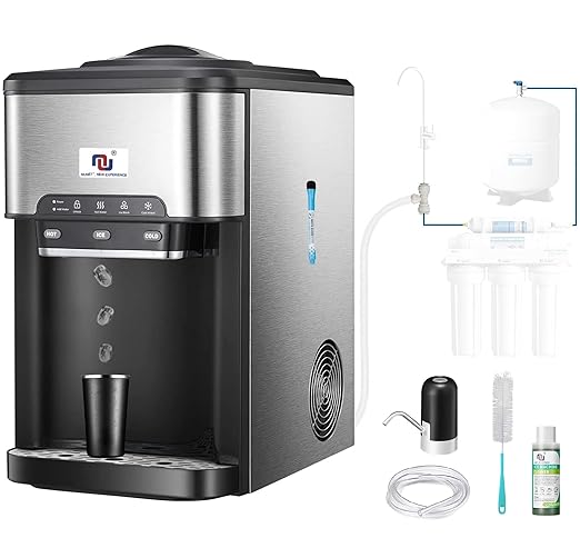 NUNET 3-in-1 Ice Maker Water Dispenser Water Cooler Filled by Water Line w. by NUNET