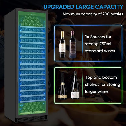 Large Wine Fridge, 200 Bottles Wine Fridge - Image 3