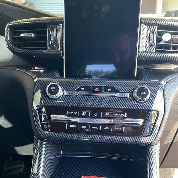 ruihe Carbon Fiber Color Center Dash ​Radio Audio Control Panel Automatic - Image 3