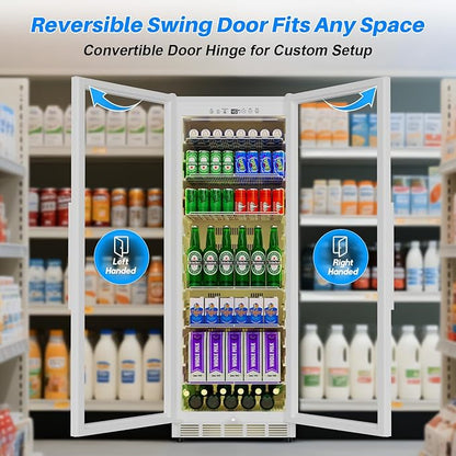 Commercial Display Beverage Fridge: 13.8 Cu Ft Upright Cooler - Image 5