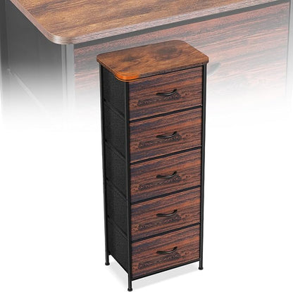 Curved Profile Dresser for Bedroom，5 Fabric Drawer Dresser by Sonharlar