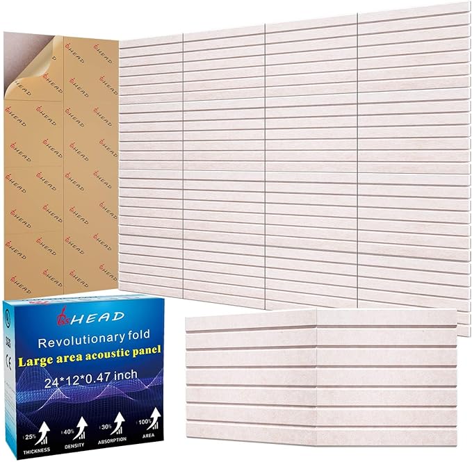 BSHEAD 12 Pack Large Soundproof Wall Panels, 1.2lb/ft³ High Density, Thicker by Staytunedforournewproduct