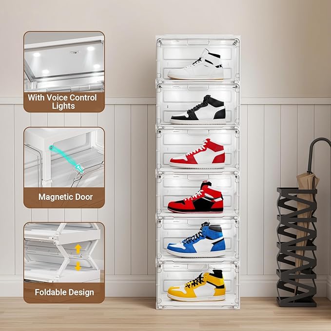 BROVIEW Led Shoe Boxes, Shoe Display Case - Image 5