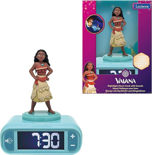 LEXiBOOK, Moana Nightlight Alarm Clock, Sounds and Melodies, Backlit LCD Screen by Lexibook