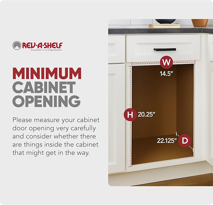 Rev-A-Shelf Double Trash Can Under Kitchen Cabinets Pullout, 35 Quart 8.75 - Image 4
