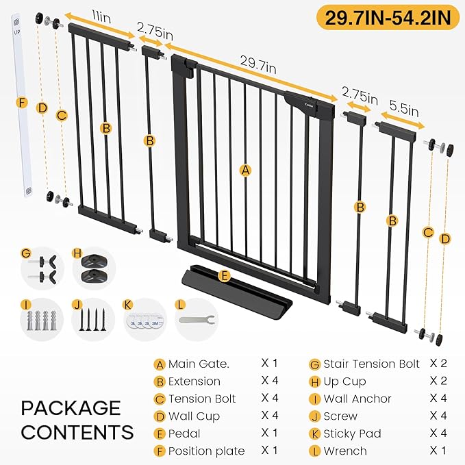 Cumbor 36" Extra Tall Baby Gate - Image 7