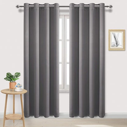DWCN Grey Blackout Curtains for Bedroom, Room Darkening Thermal Drapes for by DWCN