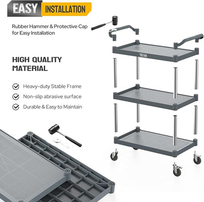 TUFFIOM Plastic Service Utility Cart - Image 5