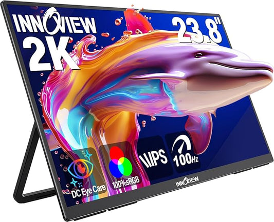 InnoView 23.8 Inch 2K 100Hz Large Portable Monitor ∆E<2 100% sRGB Fast IPS by InnoView