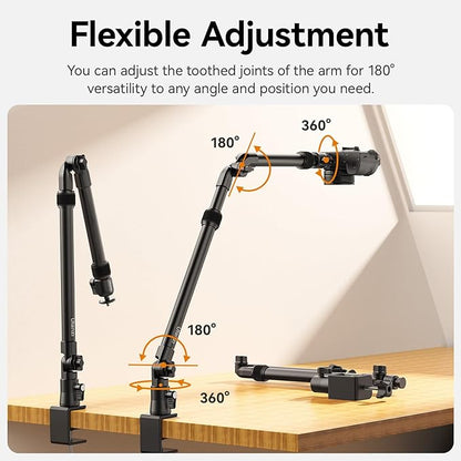 ULANZI ZJ02 Camera Desk Mount Overhead Magic Arm, 98cm/38.6inch Aluminum - Image 4