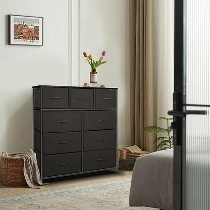 Dresser for Bedroom with 9 Drawers, Chest of Drawers, Storage Drawers Organizer - Image 2