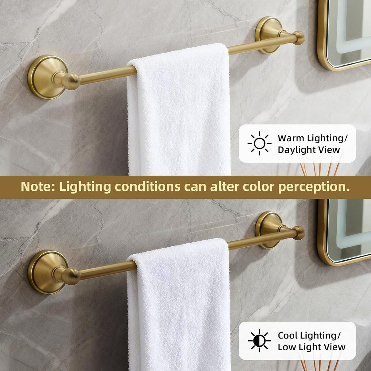 4 piece antique brass gold bathroom towel bar, package contents