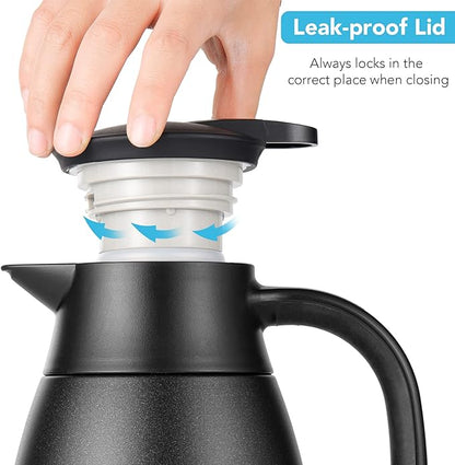 Tiken 51 Oz Thermal Coffee Carafe, Stainless Steel Insulated Vacuum Coffee - Image 5