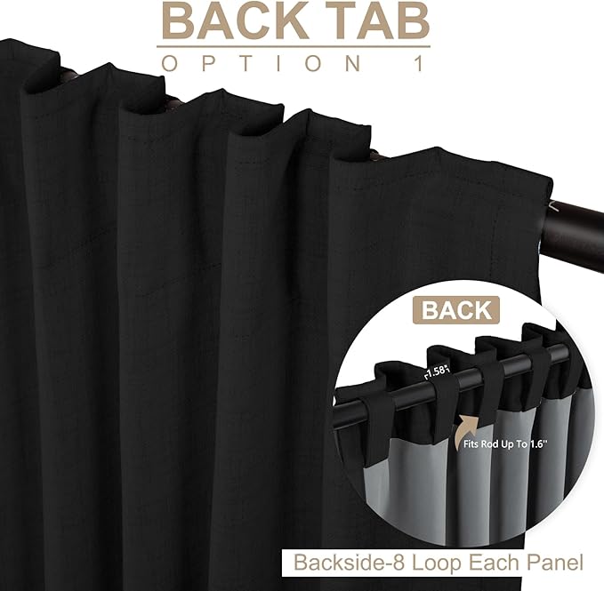 100% Blackout Shield Linen Blackout Curtains - Image 3