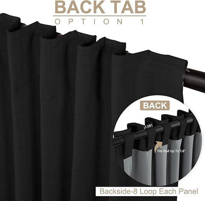100% Blackout Shield Linen Blackout Curtains - Image 3