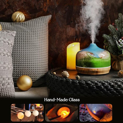 Porseme 500ml Glass Essential Oil Diffuser Aromatherapy Ultrasonic Cool Mist - Image 5