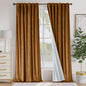 Lazzzy Gold Brown Blackout Velvet Curtains 84 Inch Long Thermal Insulated Room by Lazzzy