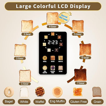 SEEDEEM Toaster 2 Slice, Full Touch Control Stainless Toaster, LCD Display - Image 3