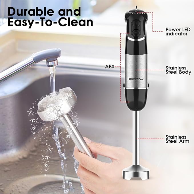 Blackcow Corded Immersion Blender Handheld - Image 6