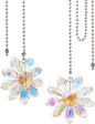LEFERS Ceiling Fan Pull Chain, 2 Pieces 1.8" Crystal Glass Flower Pendants by L%C3%88FERS