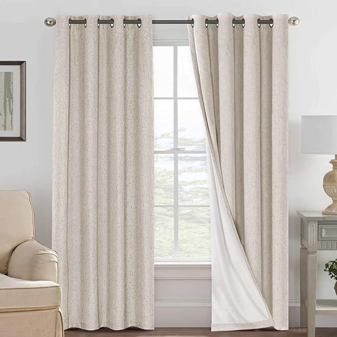 H.VERSAILTEX Linen Curtains 100% Blackout Curtains by HVERSAILTEX