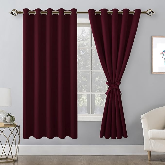 Hiasan Blackout Curtains for Bedroom, 60 x 63 Inches Length - Image 2
