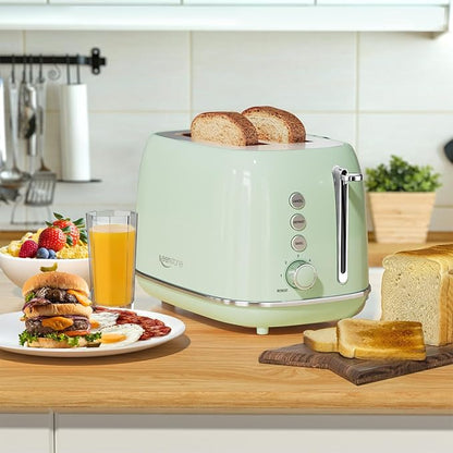 2 Slice Stainless Steel Toaster Retro - Image 6