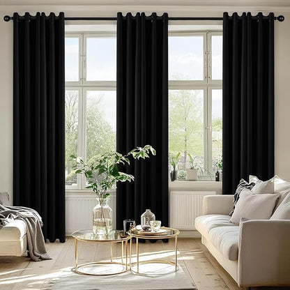 MIULEE Black Blackout Curtains for Bedroom Living Room 72 Inches Long 2 Panels - Image 6